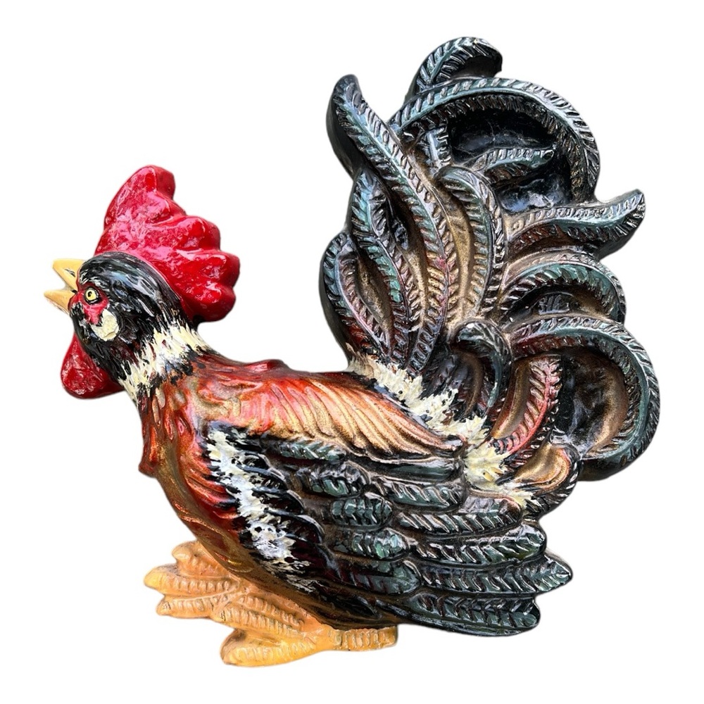 Vintage Hand Painted Chalkware Rooster